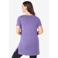 thumbnail image 3 of Roaman's Women's Plus Size Ultimate Cotton V-Neck Short Sleeve Tunic, 3 of 6