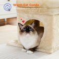 thumbnail image 4 of Árbol para gatos pequeño, torre de varios pisos con rascador recubierto de sisal, apartamento acogedor y percha para gatos, color beige, 4 of 8