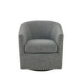 thumbnail image 4 of Pemberly Row 30.5" Fabric and Solid Wood Swivel Chair in Gray, 4 of 7