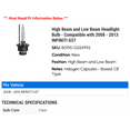 thumbnail image 2 of High Beam and Low Beam Headlight Bulb - Compatible with 2008 - 2013 INFINITI G37 2009 2010 2011 2012, 2 of 2