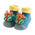 thumbnail image 4 of Fshinging Rubber Sole Sock Shoes For Baby Toddlers Christmas 3D Cartoon Kids Anti Skid Slippers, 4 of 4