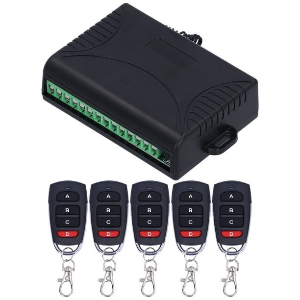 Télécommande Portail 4 Boutons – Code Roulant 433,92 MHz, Noir Et Chromé