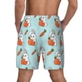 thumbnail image 4 of Uemuo Rabbit Is Eating Carrots Pattern Mens Swim Trunks Quick Dry Board Shorts with Mesh Lining, Stretch Beach Shorts Quick Dry No-Chafing Board Shorts-Small, 4 of 9