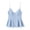Blue, variant on Dianli Backless Pleated V‑Neck Camisole With Single Row Buttons A‑Line Mini Skirt Silhouette Slim Fit Sleeveless Top Flattering Cutout Back For Night Out And Summer Events Black M