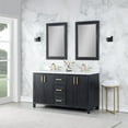 thumbnail image 2 of Weiser 60" Double Bathroom Vanity in Black Oak with Aosta White Composite Stone Countertop with Mirror, 2 of 8