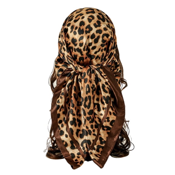 Misright Stylish Leopard Print Head Scarf Lightweight Summer Beach Shawl Cover Up