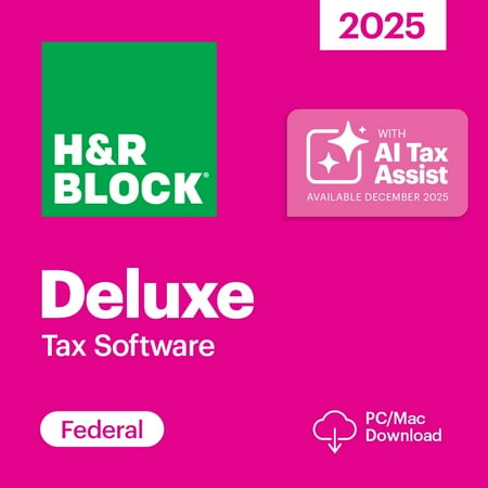 H&R Block Tax Software Deluxe 2025 for Windows and Mac (Digital Download)