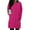 Hot Pink, variant on Women Casual Long Tunic Tops Fleece Oversized Loose Basic Pullover Shirt Soft Crewneck Fall Blouse with Front Pockets Wine XL