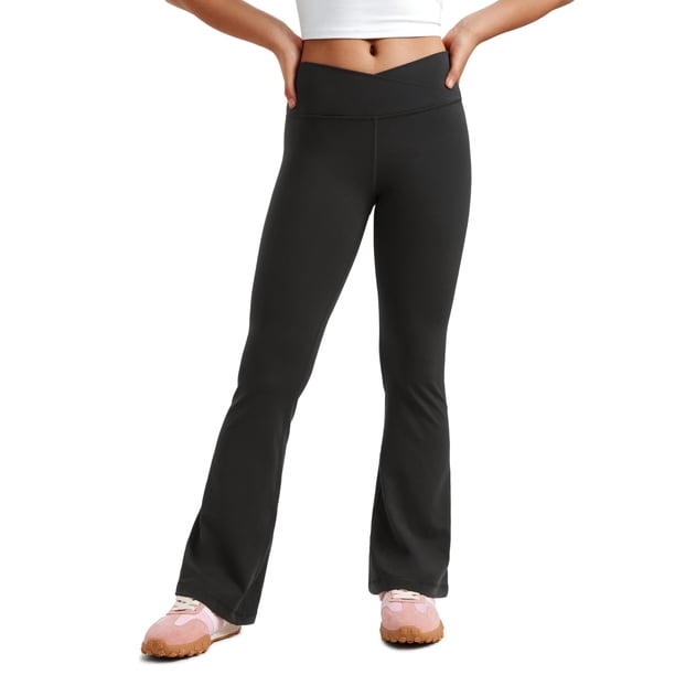 Pantalones CRZ YOGA Butterluxe Cruzados de Cintura Alta y Pierna Acampanada Negro XL