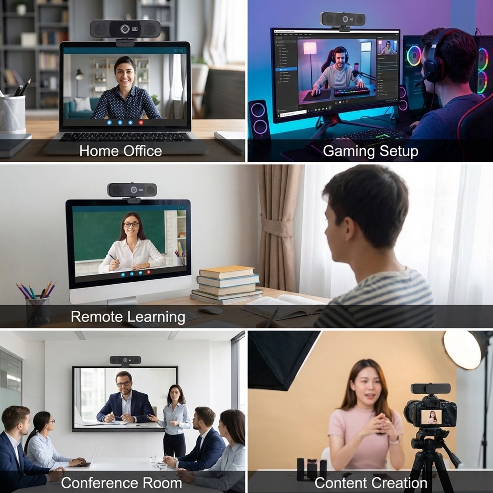 Compactly 4K Webcam With Integrated Loudspeaker And Double Noise Canceling Mics Camera For Professional Video Calls