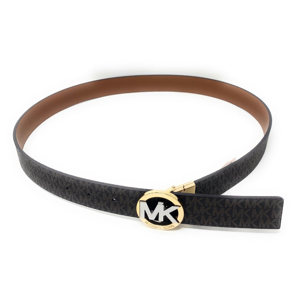 Michael Kors Women's Twist Reversible 30mm MK Logo Belt, Vanilla/Black LRG  NWT