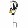 thumbnail image 3 of Halloween Crescent Moon Pumpkin Solar Stake Light, Star Hollow Cutout Ground Lamp, Anti Rust Halloween Decorations Party for Yard Walkway black, 3 of 7