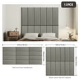 thumbnail image 2 of Johnear Peel and Stick Headboard for King Size Bed in Darkgray, Pack of 12 Panels for Bed Backboard, Waterproof Faux Leather 3D Padded Wall Panels,  Upholstered Wall Panel 35.4*11.8*1.9‘’, 2 of 8