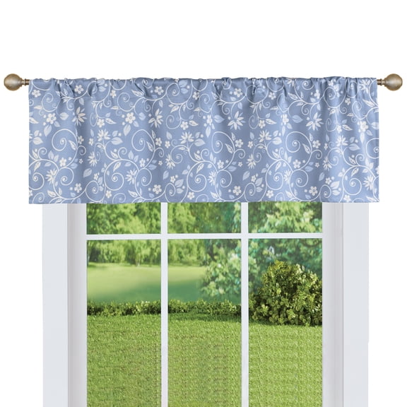 Collections Etc Floral Scrolling Vine Pattern Rod Pocket Top Window Drapes