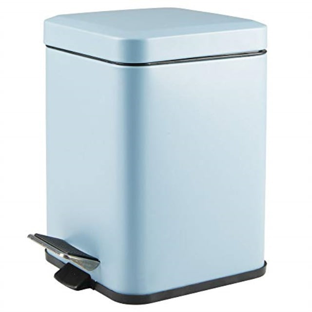 mdesign 1.5 gallon quare small metal step trash can wastebasket