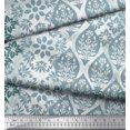 thumbnail image 2 of Soimoi Crepe Silk Fabric Damask Patchwork Print Fabric by Yard 42 Inch Wide, 2 of 3