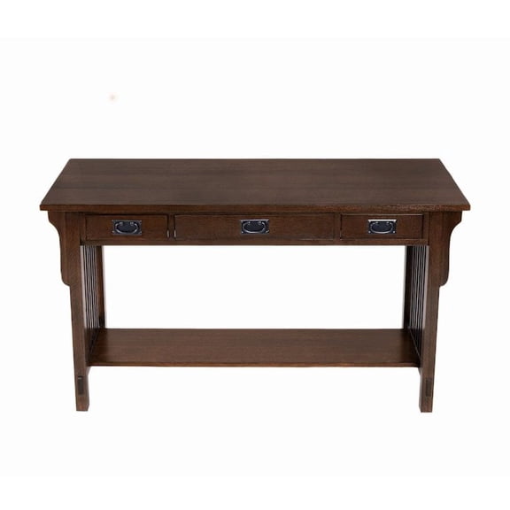 Crafters and Weavers Mission 3 Drawer Crofter Style Console Table - Walnut