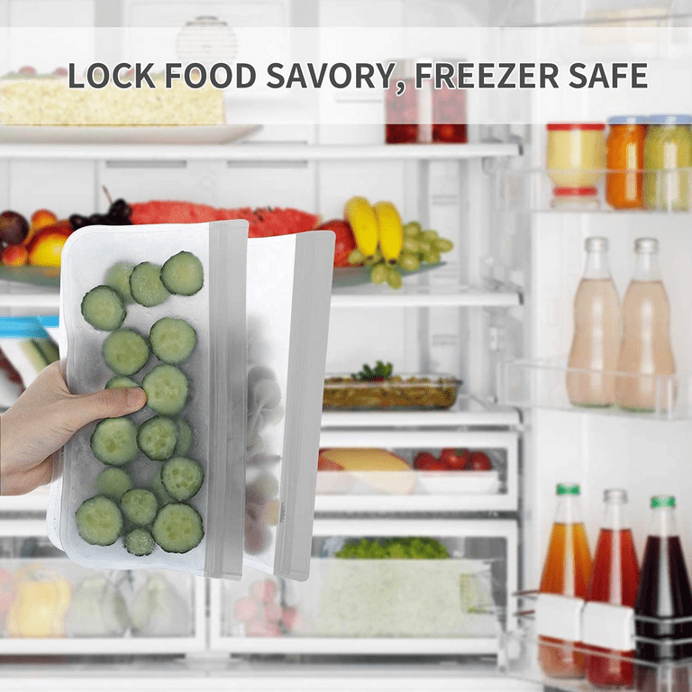  10 Pack Dishwasher Safe Reusable Food Storage Bags (5