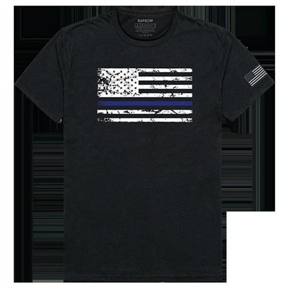 RapidDominance Thin Blue Line Flag Tactical Graphics Tee, Black - Medium