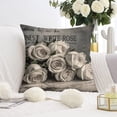 thumbnail image 5 of Black and White Rose Vintage Inspirational Love Flower Throw Pillow Covers 18 X 18 Inch, Set Of 4, Linen Study Sofa Cushion Cover Indoor Living Room Home Decor, 5 of 7