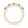 thumbnail image 2 of ANGARA Natural Square Emerald and Princess Diamond Semi Eternity Wedding Ring in 14K Rose Gold for Women (Size-2.6mm) | May Birthstone, Anniversary, Jewelry Gift for Women | Natural Emerald Ring, 2 of 10