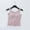 Pink, variant on Womens Camisole Slim Cami Shirts Solid Color Round Neck Button Front Built In Bra Sleeveless Cami