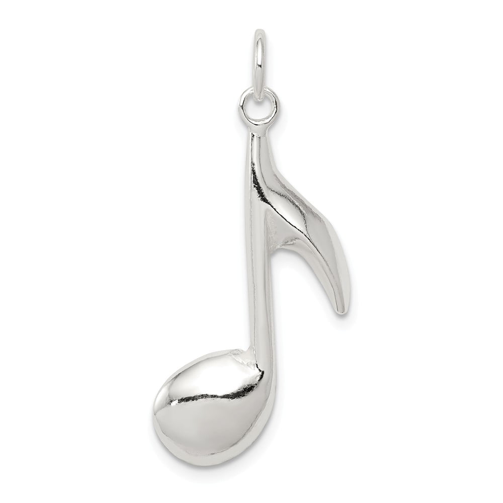FB Jewels Solid 925 Sterling Silver Music Note Charm