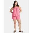 thumbnail image 2 of Time and Tru Women's Linen Blend Tank Top and Shorts Set, 2-Piece, Sizes XS-4X, 2 of 5