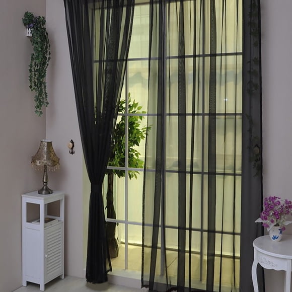 Sheer Voile Window Curtain Panel, Modern Soft Filtering Light Drape for Living Room Bedroom, 270x100cm Washable Voile Curtain with Narrow Edge Trim