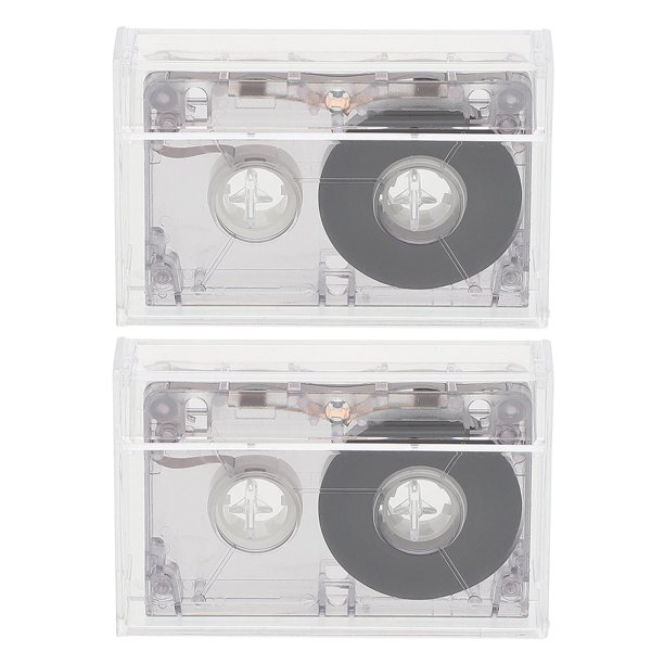 2 mini casetes vírgenes de 60 minutos para grabación de voz, máquinas de entrevistas, casete de audio transparente para música y voz.