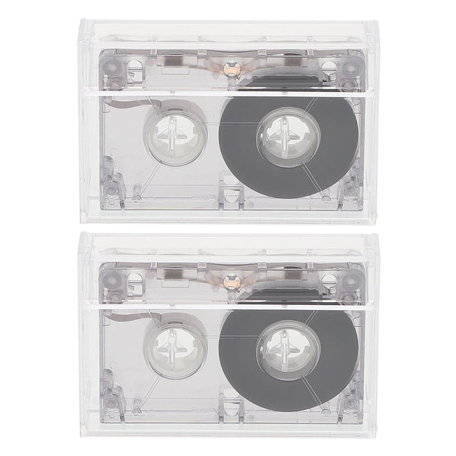 2 mini casetes vírgenes de 60 minutos para grabación de voz, máquinas de entrevistas, casete de audio transparente para música y voz.