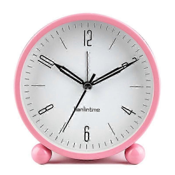 Silent Alarm Clock Non Ticking Analog Alarm Clocks Minimalistic Round Metal Light Alarm Clock 26s