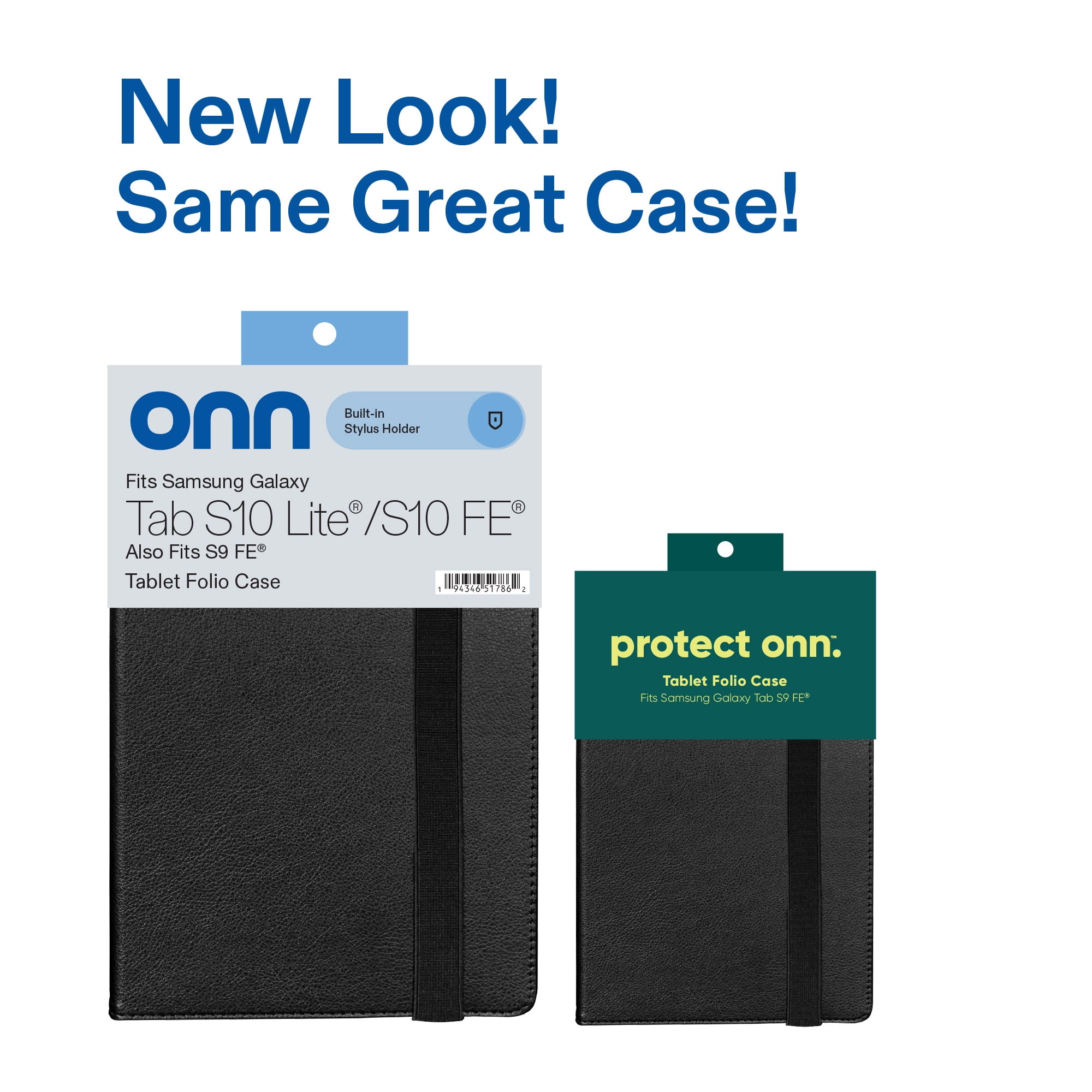 onn Tablet Folio Case for Samsung Galaxy Tab S10 Lite 10.9" / Tab S10 FE 10.9" / Tab S9 FE 10.9" - Black