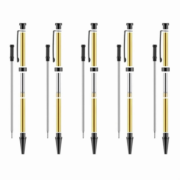 5 Pcs Slimline Pen Kits for Wood Turning, 7mm Twist Kit with Refill, Ideal DIY Gifts Black