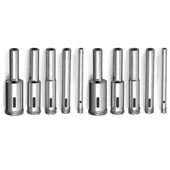 NEW 10X Glass Drill Bit Set- Bits Hole Saw Bottle Extractor Remover Tool