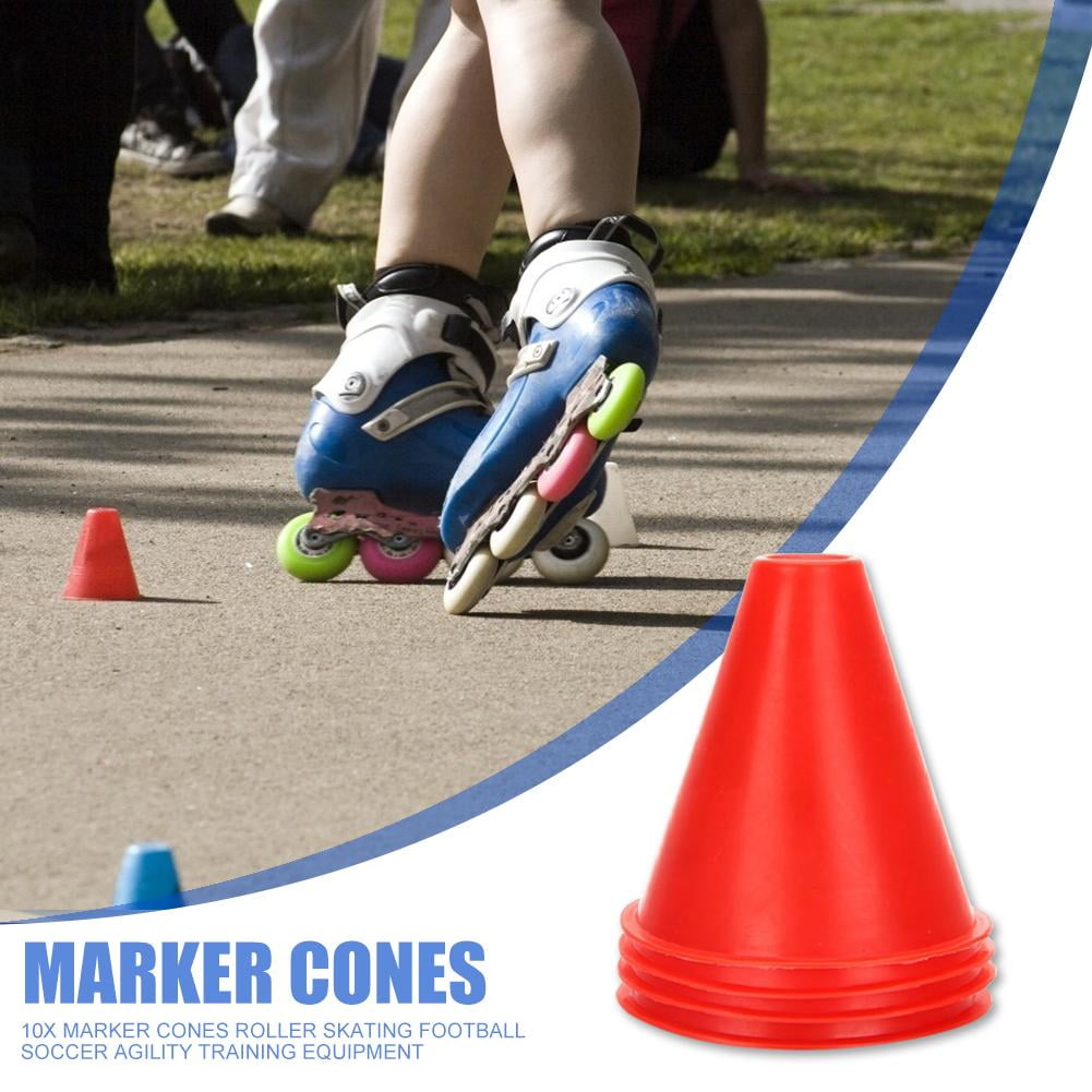 5~10X Plastic Skate Marker Cones Football Soccer Roller Sport Training Equipment 