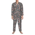 thumbnail image 3 of Zufioo Hedgehogs and Flowers1 Mens Pajamas Set, Mens Long-Sleeved Pajama and Pajama Pants,Pajamas Para Hombres,Men's Sleepwear-, 3 of 7