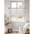 thumbnail image 2 of Gray Spring Floral Sheer Curtains 54 Inch Length 2 Panels Set, Summer Botanical Watercolor Voile Window Treatment Rod Pocket Short Kitchen Curtains Drapes for Bedroom 52"x54"x2, 2 of 7