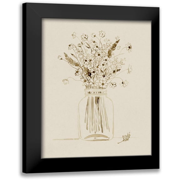 Popp, Grace 12x14 Black Modern Framed Museum Art Print Titled - Foraged Bouquet II