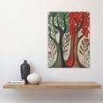 thumbnail image 4 of Two Trees Wildflower Forest Painting Folk Art Living Room Large Wall Art Poster Print Thick Paper 18X24 Inch, 4 of 5