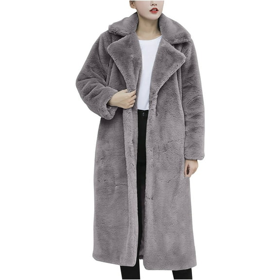 Zpanxa Women's Winter Parka with Faux Fur Trim Hood Adjustable Waist Slim Fit Long Insulated Coat for Cold Weather Gray M