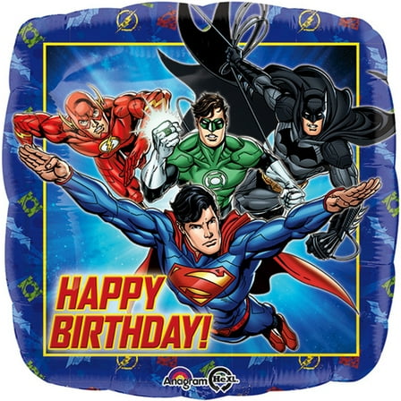 Loftus International 18 in. Justice League Happy Birthday HX Party Balloon - Assorted - 18in.