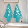thumbnail image 3 of Blue Chrysanthemum Heart Hand Towels 2 PCS, Happy Mother Day Kitchen Towel Ultra Soft and Highly Absorbent,Decorative Fingertip Face Towel for Bathroom Hotel, 28.3"x14.4", 3 of 4
