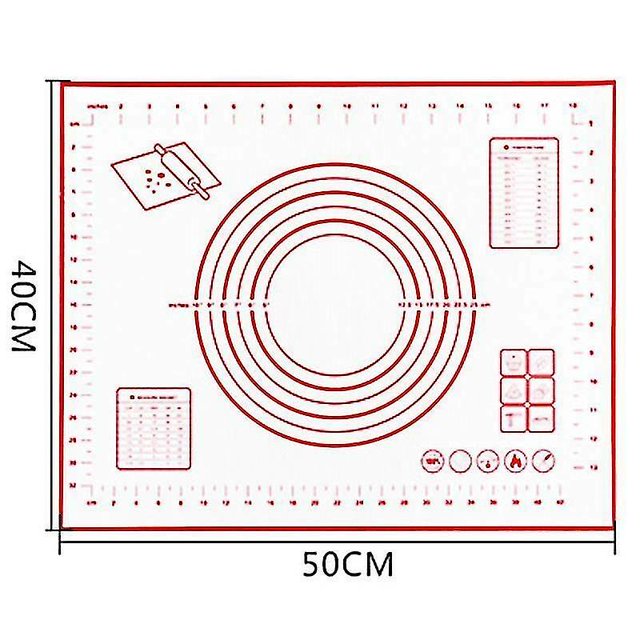 (50*40cm) Alfombrilla de silicona para hornear, utensilios para hornear, bandeja para pasteles, bandeja para horno, láminas para enrollar masa Afortunado Sencillez