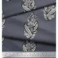 thumbnail image 3 of Soimoi Polyester Crepe Fabric Leaves & Floral Block Printed Craft Fabric by The Yard 42 Inch Wide, 3 of 3