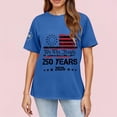 thumbnail image 4 of Only Moment Womens Festival Shirts Crew Neck Short Sleeve Vintage American Flag Short Sleeve Patriotic Independence Day Tops Blue,M, 4 of 6
