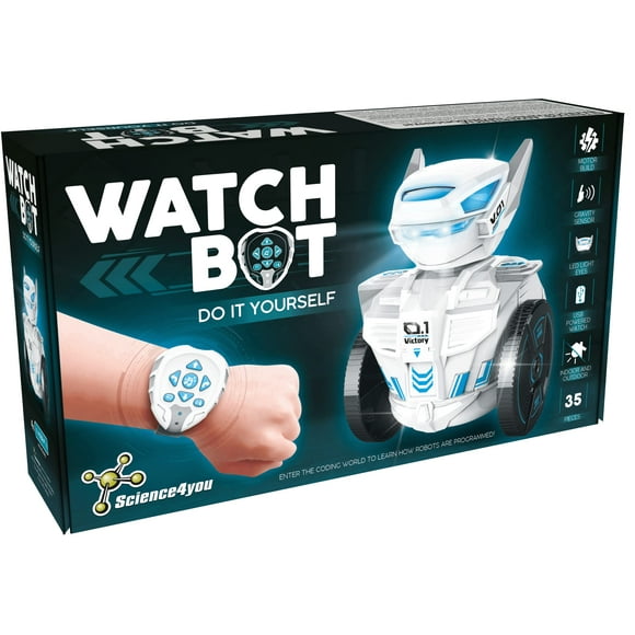 Science4you Watch Bot - Créez Votre Propre Jouet Robot, Kit Robotique avec Télécommande Jouets pour Enfants, Kit de Construction Robot + 35 Pcs, Jouets STEM et Jeux, Cadeau pour Garçons de 8+ Ans