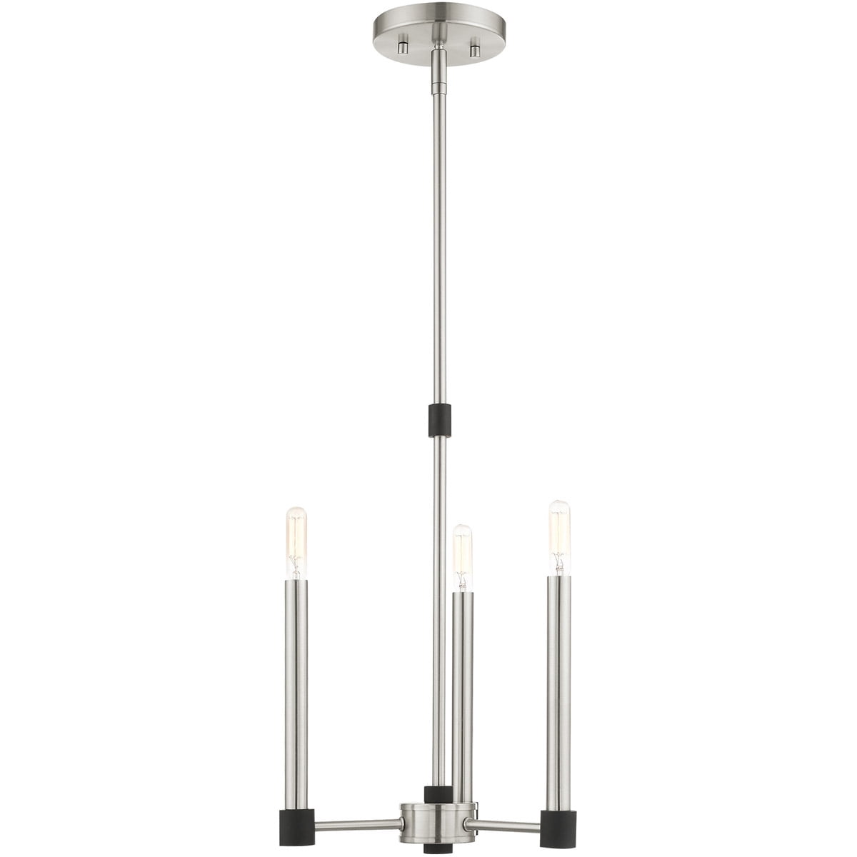 3 Light Brushed Nickel Chandelier with Steel base material