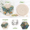 thumbnail image 2 of 6 Pcs Drink Coasters with Holder 3.94in Woven Coasters for Drinks Intricately Butterfly Coaster Set for Protection Table, 2 of 7