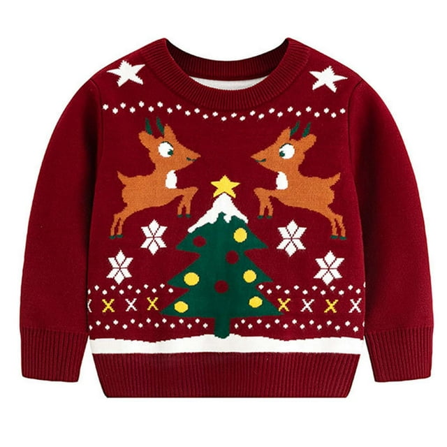 Hfolob Kids Girl Sweaters Autumn And Winter Christmas Tree Cute Sweater Girls Bottom Sweater
